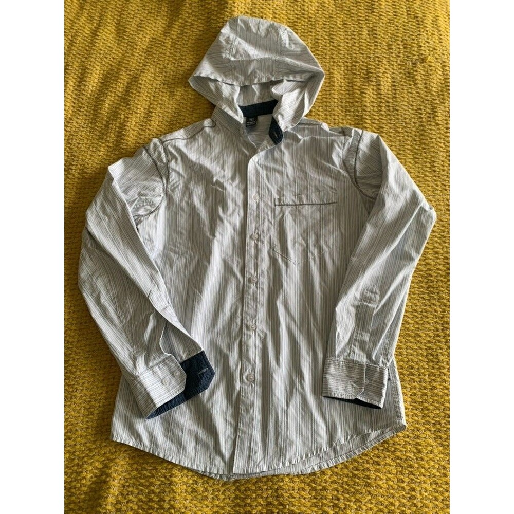 Kuhl Womens Small Hooded Button Up Hiking Shirt Vented Rugged Outdoor Active